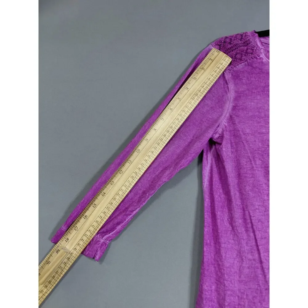 Lauren Ralph Lauren Purple Henley Lightweight Top Women Size M